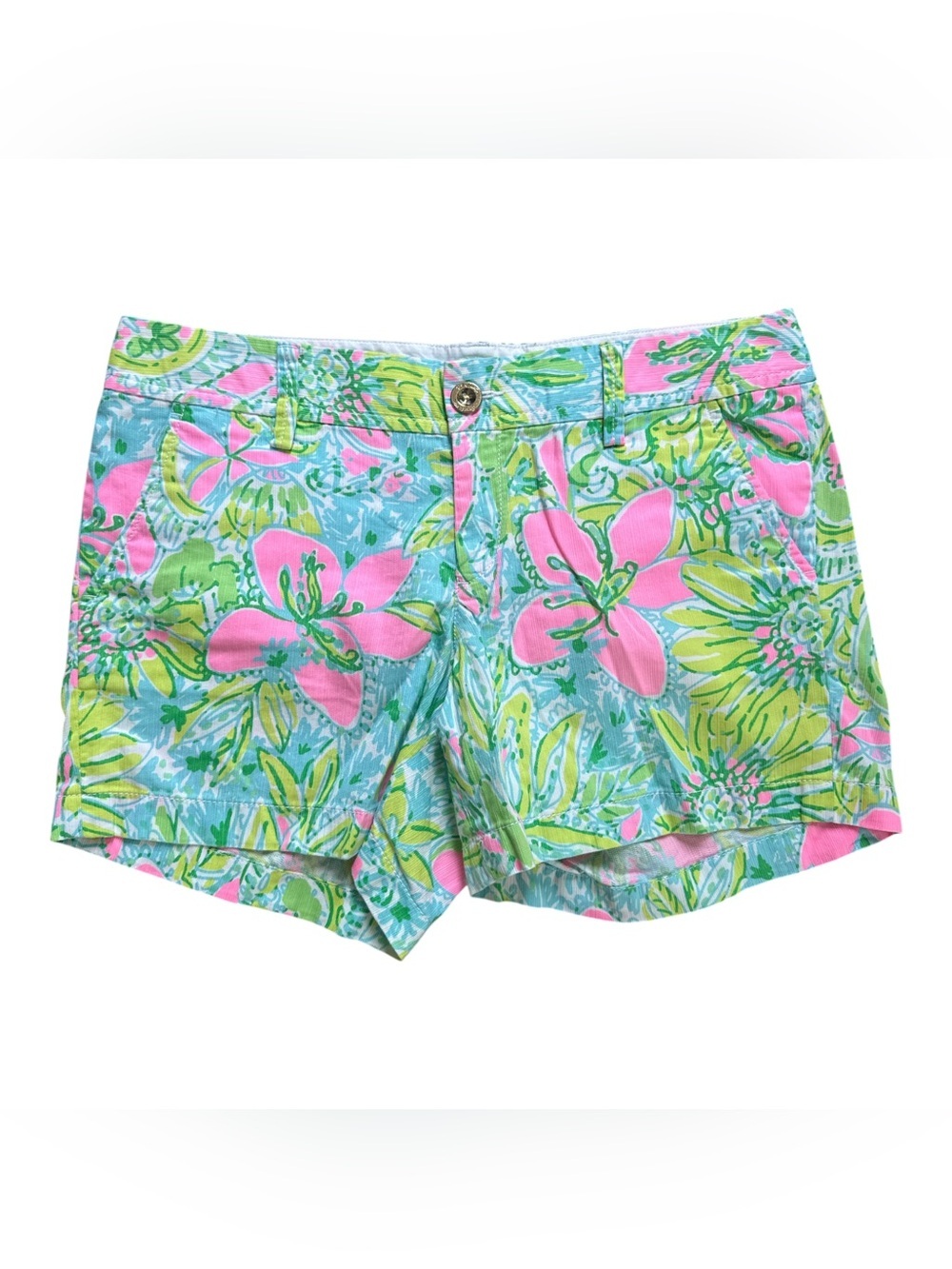 Lilly Pulitzer The Callahan Floral Pink & Green Shorts